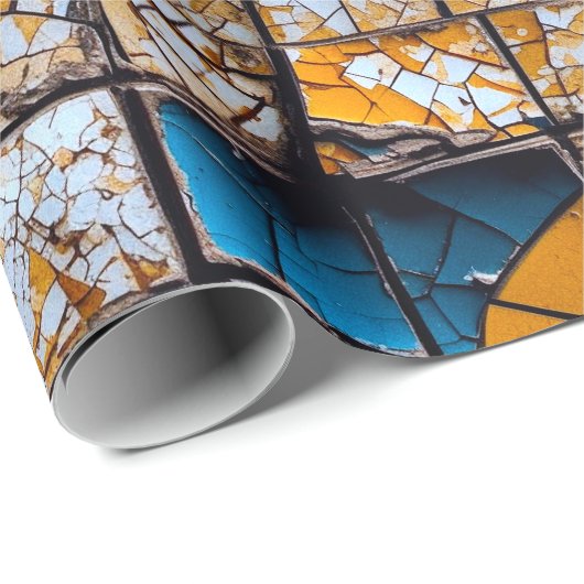 Gebroken en gebarsten Tegel Liminaleconcept Cadeaupapier (Rol Hoek)