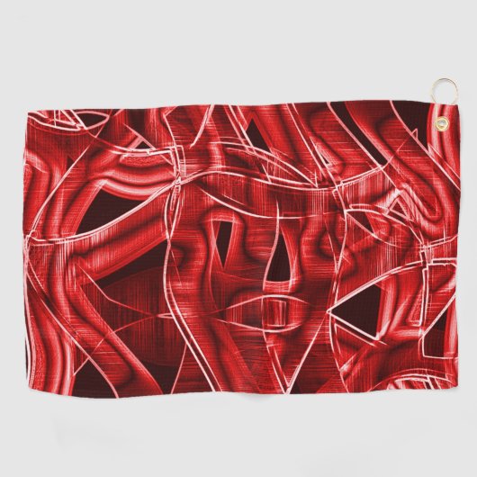 Gebroken en overlappende rode acrylsnijwonden golfhanddoek (Horizontaal)
