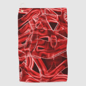Gebroken en overlappende rode acrylsnijwonden golfhanddoek (Voorkant)