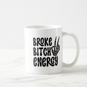 Gebroken Energie Grappige Skelet Hand Meme Koffiemok