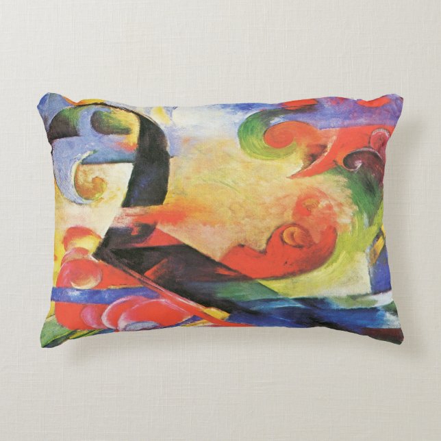 Gebroken formulieren van Franz Marc,  Abstracte ku Accent Kussen (Voorkant)