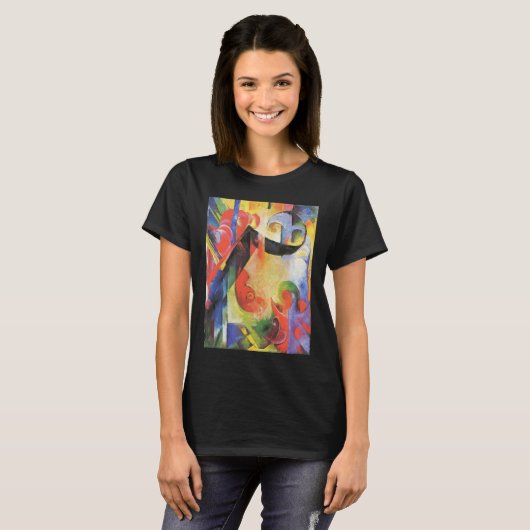 Gebroken formulieren van Franz Marc,  Abstracte ku T-shirt (Voorkant volledig)