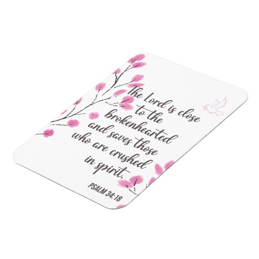 Gebroken Gehart en verpletterd in Geest Psalm 34:1 Magneet (Linkerzijde)