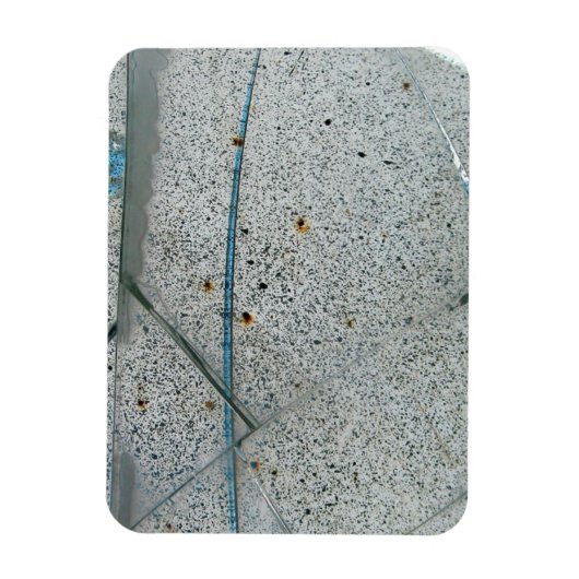 Gebroken, gekraakte en vuile glas magneet (Verticaal)