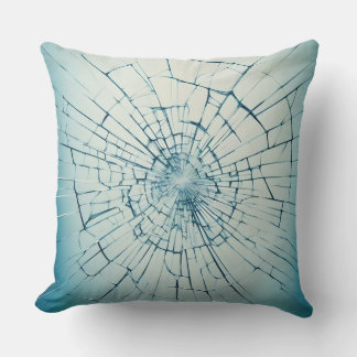gebroken glas, gebarsten kussen