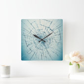 gebroken glas, gebarsten vierkante klok (Huis)