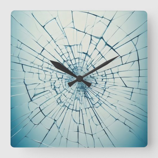 gebroken glas, gebarsten vierkante klok (Voorkant)
