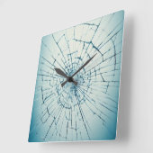 gebroken glas, gebarsten vierkante klok (Hoek)