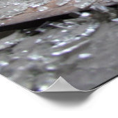 Gebroken glas op het poster van de verlaten trein (Hoek)