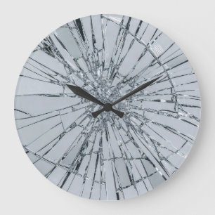 Gebroken glasoppervlak (stijl 1) Olie Schilderij Grote Klok