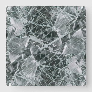 Gebroken glasoppervlak (stijl 5) Olie Schilderij Vierkante Klok