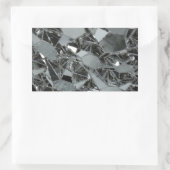 Gebroken glasstukken rechthoekige sticker (Tas)