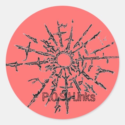 Gebroken Glazen Liefde Ronde Sticker (Voorkant)