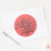 Gebroken Glazen Liefde Ronde Sticker (Envelop)