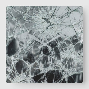 Gebroken glazen oppervlak (stijl 6) olieverfschild vierkante klok