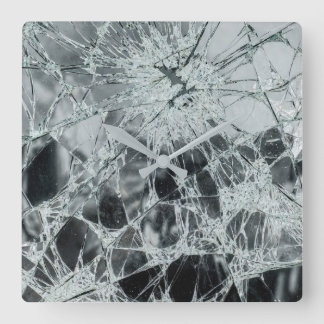 Gebroken glazen oppervlak (stijl 6) olieverfschild vierkante klok