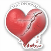 Gebroken hart Anti Valentijnsdag Sticker (Voorkant)
