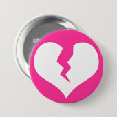 Gebroken hart Button/pin Ronde Button 7,6 Cm (Voorkant /achterkant)