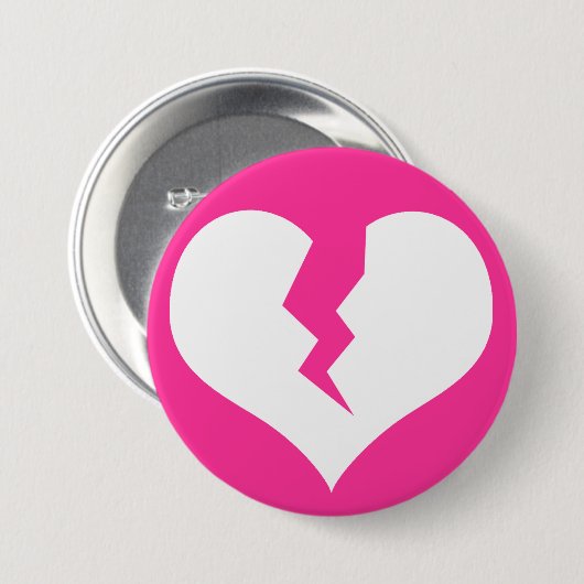Gebroken hart Button/pin Ronde Button 7,6 Cm (Voorkant /achterkant)