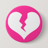 Gebroken hart Button/pin Ronde Button 7,6 Cm (Voorkant)