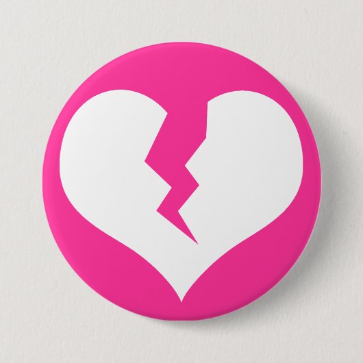 Gebroken hart Button/pin Ronde Button 7,6 Cm (Voorkant)