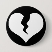 Gebroken hart Button/pin Ronde Button 7,6 Cm (Voorkant)