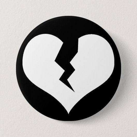 Gebroken hart Button/pin Ronde Button 7,6 Cm (Voorkant)