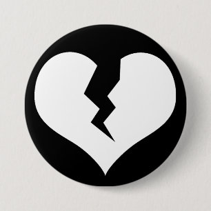 Gebroken hart Button/pin Ronde Button 7,6 Cm