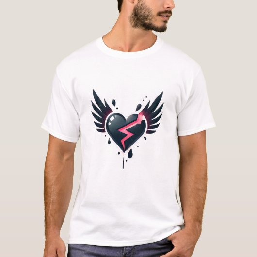 gebroken hart engel t-shirt (Voorkant)