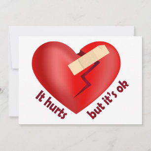 Gebroken hart genezen met patch en levenscitaat bedankkaart