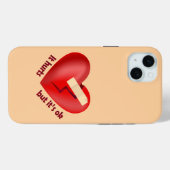 Gebroken hart genezen met patch en levenscitaat Case-Mate iPhone case (Achterkant (horizontaal))
