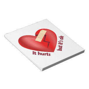Gebroken hart genezen met patch en levenscitaat notitieblok