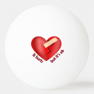 Gebroken hart genezen met patch en levenscitaat pingpongballen