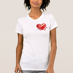Gebroken hart genezen met patch en levenscitaat t-shirt
