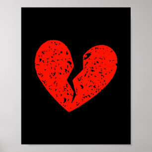Gebroken Hart Hartzeer Anti-liefde Linker Borst Va Poster