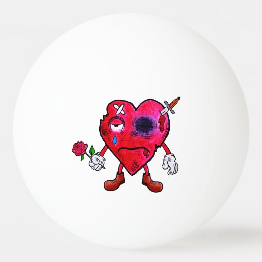 Gebroken hart pingpongballen (Voorkant)