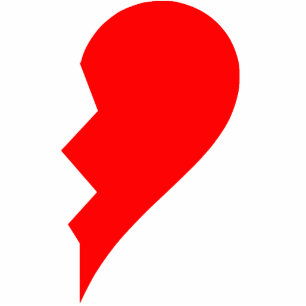 Gebroken hart rechterstuk (zoek de andere helft) fotobeeldje magneet