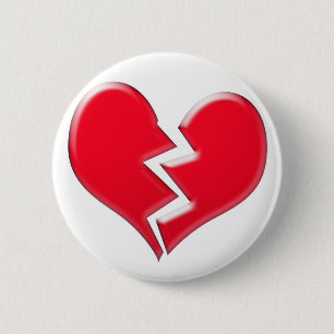 Gebroken hart ronde button 5,7 cm