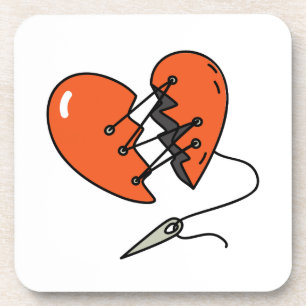 Gebroken hart rood bier onderzetter