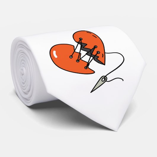Gebroken hart rood stropdas (Opgerold)