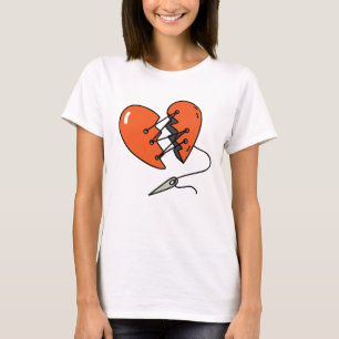 Gebroken hart rood t-shirt