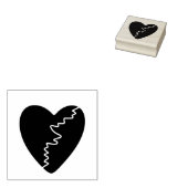 Gebroken hart 	rubberstempel (Gestempeld)