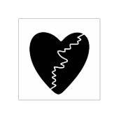 Gebroken hart 	rubberstempel (Afrduk)