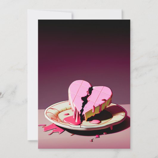 gebroken hartcake feestdagenkaart (Voorkant)