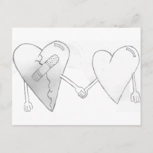 gebroken harten briefkaart