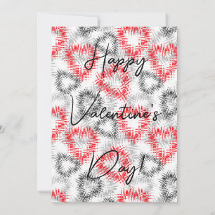 Gebroken harten in rood en grijs op wit kaart