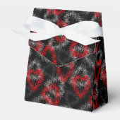 Gebroken harten rood en grijs op zwarte achtergron bedankdoosjes (Voorkant Zijde)