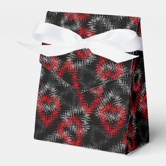 Gebroken harten rood en grijs op zwarte achtergron bedankdoosjes (Voorkant Zijde)