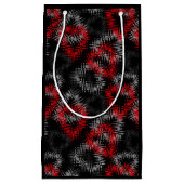 Gebroken harten rood en grijs op zwarte achtergron klein cadeauzakje (Voorkant)