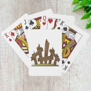 Gebroken houten hek rustieke boerderij pokerkaarten